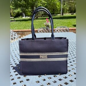 Steve Madden Bronx Navy PARIS Canvas tote NWOT
